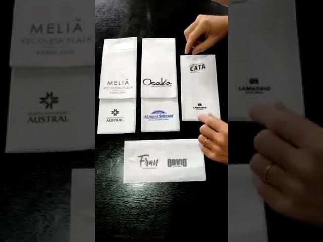 Servilletas Impresas Personalizadas Papel laminado simil tela Ideal Restaurantes y gastronomicos!