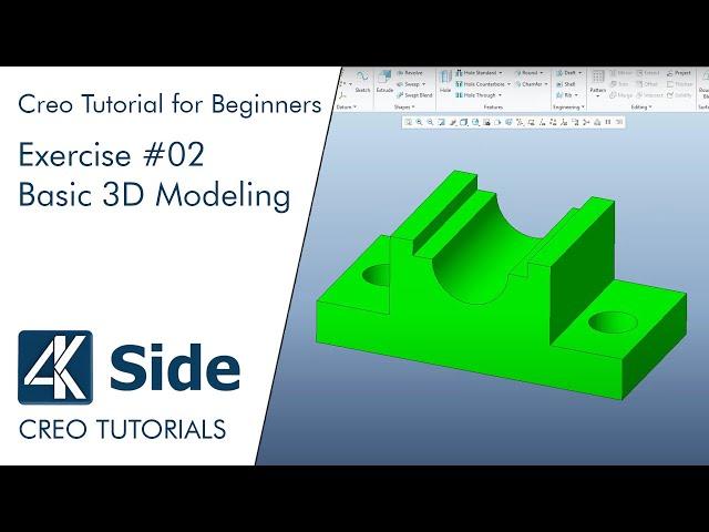 Basic 3D Modeling Exercise for Beginners in Creo - Exercise #02 | Creo Tutorial