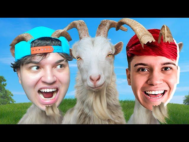 AMIGOS VIRAMOS CABRAS POR 1 DIA COM SUPER PODERES!! (Goat Simulator)