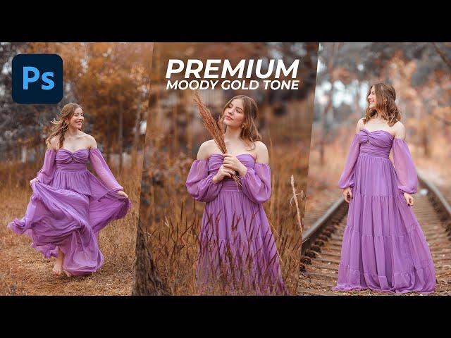 Premium Gold Color Grading in Photoshop | Moody Color Grading Photoshop