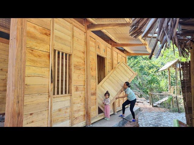 Wooden house building skills and creating beautiful and simple wooden doors | Peanut harvesting