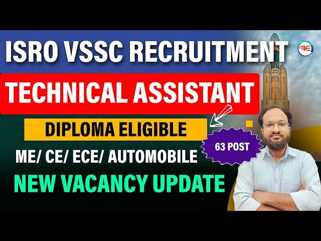 ISRO VSSC Recruitment 2023 | VSSC Technical Assistant Notification | Diploma Permanent Job