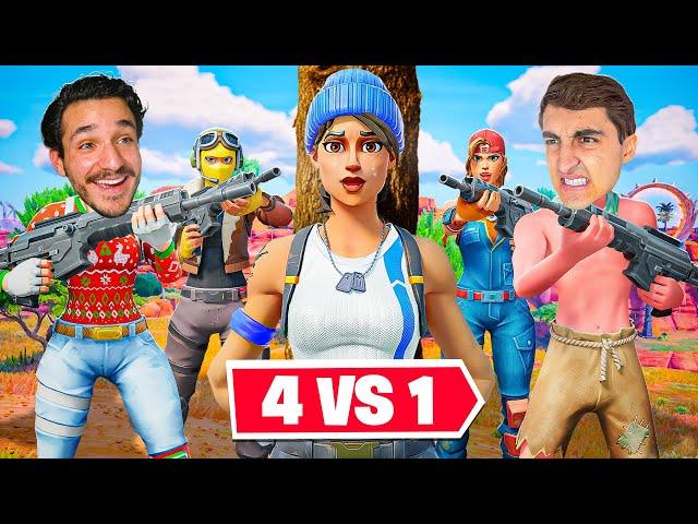 5 Youtubers VS 1 PRO en Fortnite!