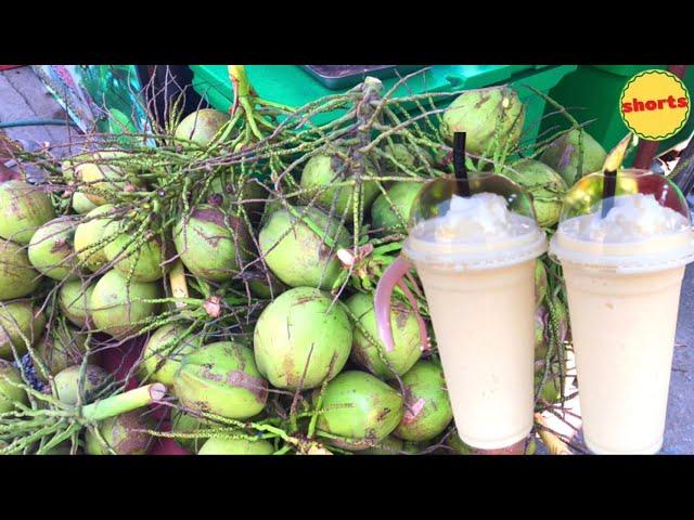 Shorts - Coconut Milkshake Fresh Smoothie Slushy Blender Street Food Thailand | Food Good Taste