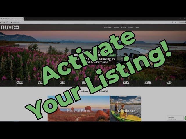 How To Activate Your RV Rental Listing on RVnGO.com