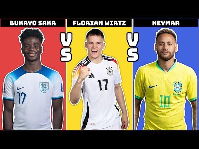 Saka vs Wirtz vs Neymar: Generational Football Battle!