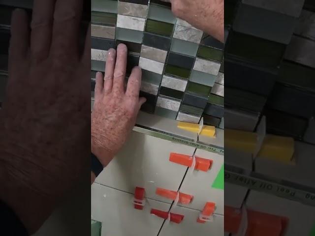 A Glass & Marble Mosaic Niche | DIY Tiling #shorts #diy