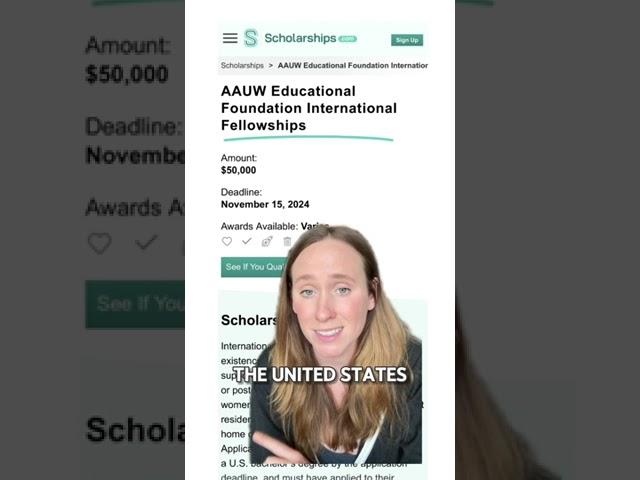 The AAUW Educational Foundation International Fellowship!