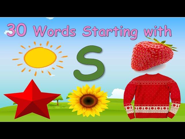 30 Words Starting with Letter S ||  Letter S words || Words that starts with S