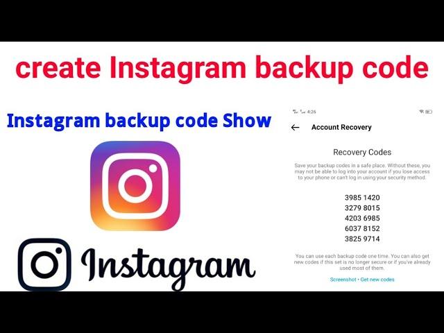 Create instagram Backup Code How To Get instagram Backup code