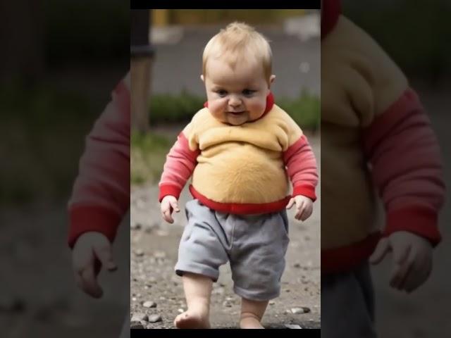 ai animation cute baby walking 3