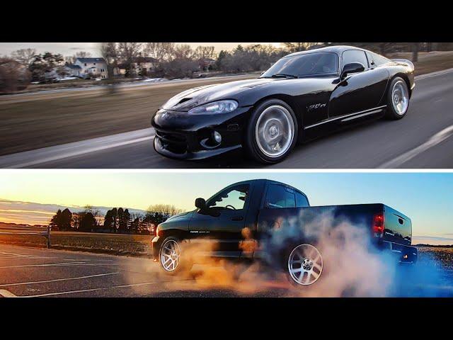 FINALLY driving my VIPER in NICE WEATHER + MASSIVE TURBO SRT-10 BURNOUT!!