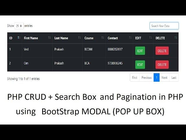 Create a Search Box & Pagination in PHP using DataTable.