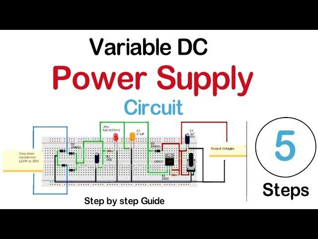 How to make Variable DC power supply | DC power supply Circuit