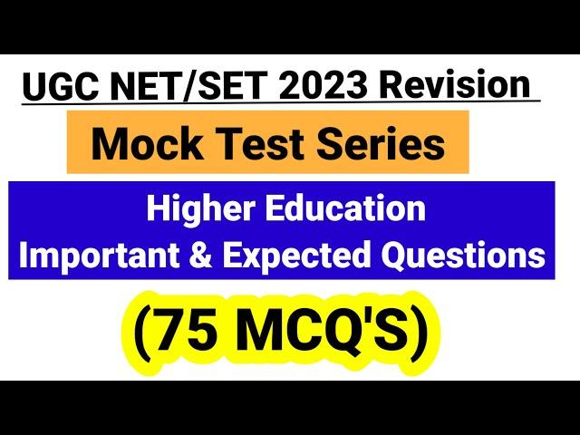 Ugc Net 2023 : UGC NET Paper 1 Mock Test 2023 | Higher Education Most Important & Expected Question