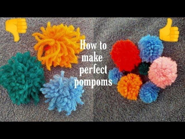 Perfect pom poms/How to make perfect pom poms in easy way/