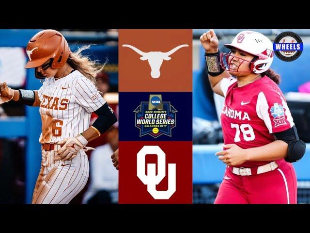 Texas vs #1 Oklahoma Highlights | WCWS Finals Game 1 | 2022 College Softball Highlights