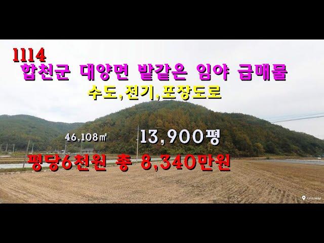 [번호 1114] 합천군 대양면 밭같은 임야 평당6천원