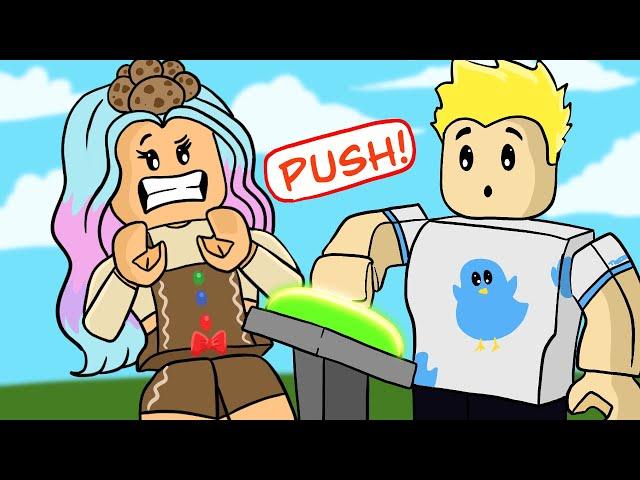 Don't Push the Button! Gamer Chad & CookieSwirl Play Roblox