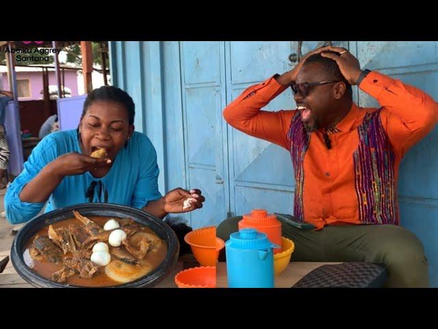 Is this even possible? - Tiktok star tackles the biggest bowl of fufu- Abeiku Santana in shock 