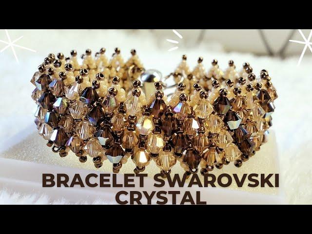 How to make bracelet swarovski crystal with bicone, easy beading tutorials, diy jewellery making