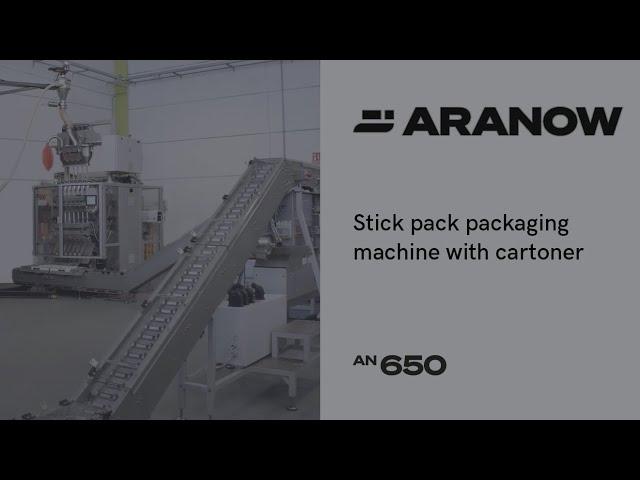 Stick pack packaging machine with cartoner | an650