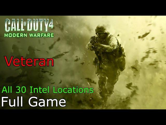 Call of Duty 4: Modern Warfare Full Gameplay Walkthrough on Veteran with All 30 Intel