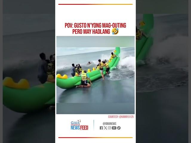 Mga nag-dragon boat, itinaob ng alon! | GMA Integrated Newsfeed
