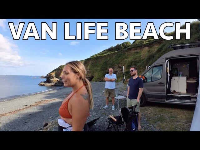 Van Camping at beach beauty spot. Van Life UK