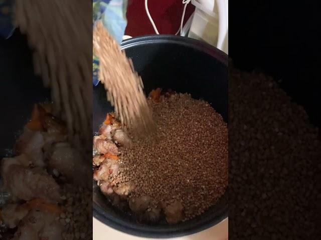 Гречка с мясом в мультиварке. Вкусно и просто. #готовимдома #еда #люблюготовить