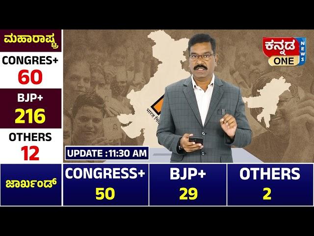 ಚುನಾವಣಾ ಫಲಿತಾಂಶ - Update 11.30 AM - Maharashtra - Jharkhand Election Results - Channapatna Results