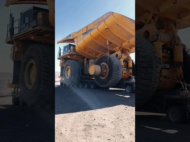 Transporting Komatsu mining trucks #heavymachinery