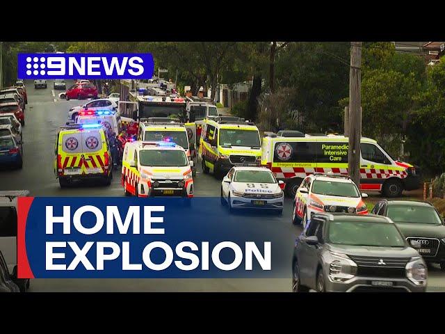 Two people in hospital after a mysterious explosion at Sydney home | 9 News Australia