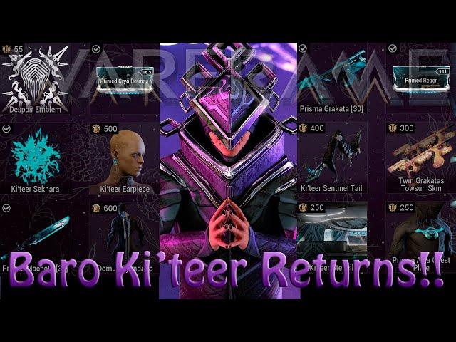 Warframe - Baro Ki'Teer Returns! [6th September 2024]