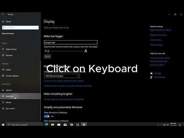 How to Enable On Screen Keyboard in Windows 10