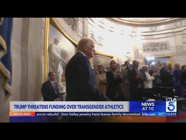 Trump threatens California funding over transgender athletes
