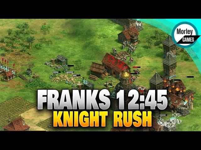 Fast Castle in 12:45! Franks Knight Rush Destroys in Age of Empires 2