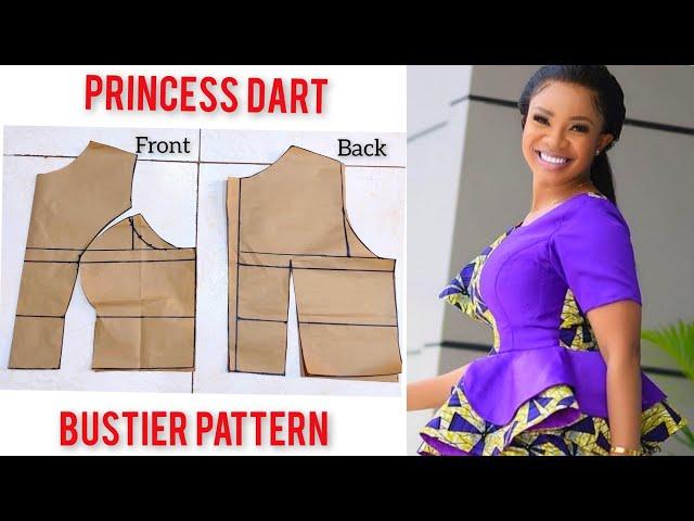 How to Properly draft a PRINCESS DART BUSTIER blouse / Easiest method for Beginners / BUSTIER blouse