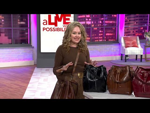 Patricia Nash Hallie Leather Drawstring Shoulder Bag w/ Crossbody Strap on QVC