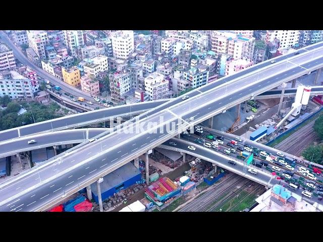 Elevated Expressway Dhaka Aerial view l stock footage l Free 4k Drone Video no Copyright (Hakaluki)