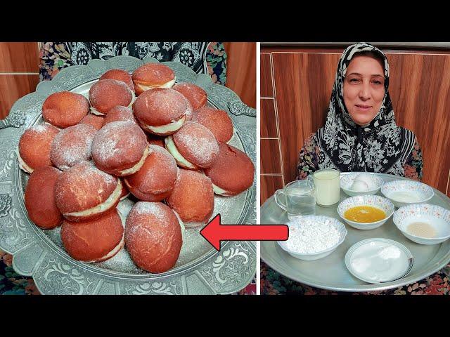 IRAN Famous Donut Recipe - Persian Pirashki - cooking vlog