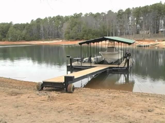 Lazy Ass Dock Mover with electric winches on sandy shore Part 1 (out)