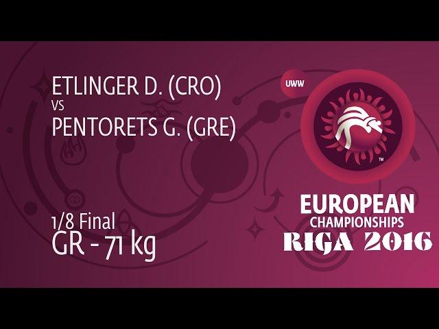 1/8 GR - 71 kg: D. ETLINGER (CRO) df. G. PENTORETS (GRE) by TF, 9-0