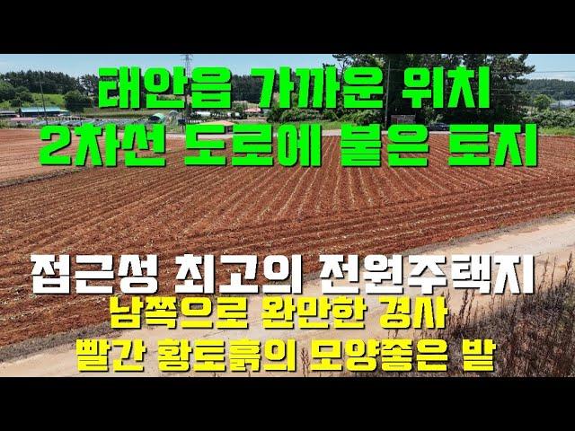 [쇼츠영상 1]충남 태안 2차선 도로에 접해 있는 모양좋은 토지,접근성 좋고 주변환경 깔끔해서 전원주택지로도 손색없는 넓은 황토밭[태안서산 부동산전문 현대부동산]