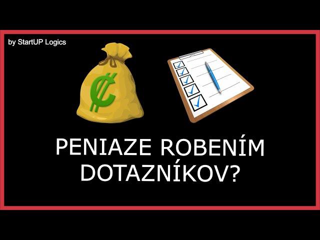 Ako ZARÁBAŤ robením DOTAZNÍKOV?