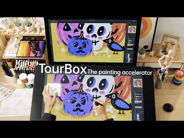 Fun drawing in Photoshop with TourBox | Drawing controller for Clip Studio Paint, SAI and more