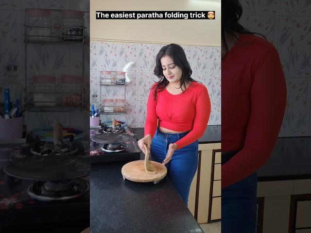 "The quickest and easiest paratha folding trick."  #relatable #comedy #funny #shorts