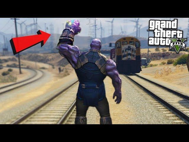 THANOS DESTROYS TRAIN w/ INFINITY - GTA 5 Mods