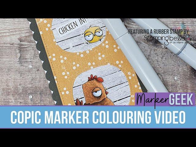 Copic Marker Colouring Oddball Farm Birds set - Stamping Bella Rubber Stamp