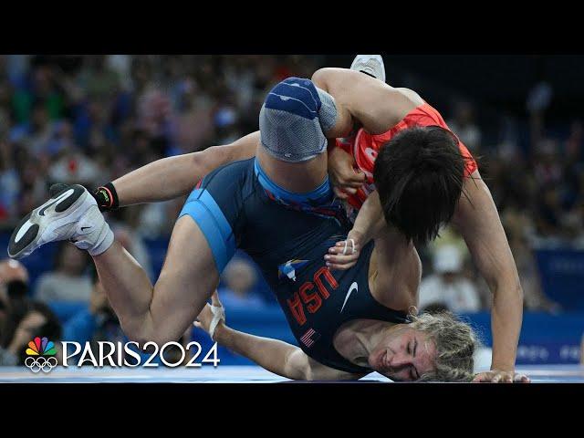 USA's Helen Maroulis loses 57kg semi to Japan's Sakurai Tsugumi at Paris Olympics | NBC Sports